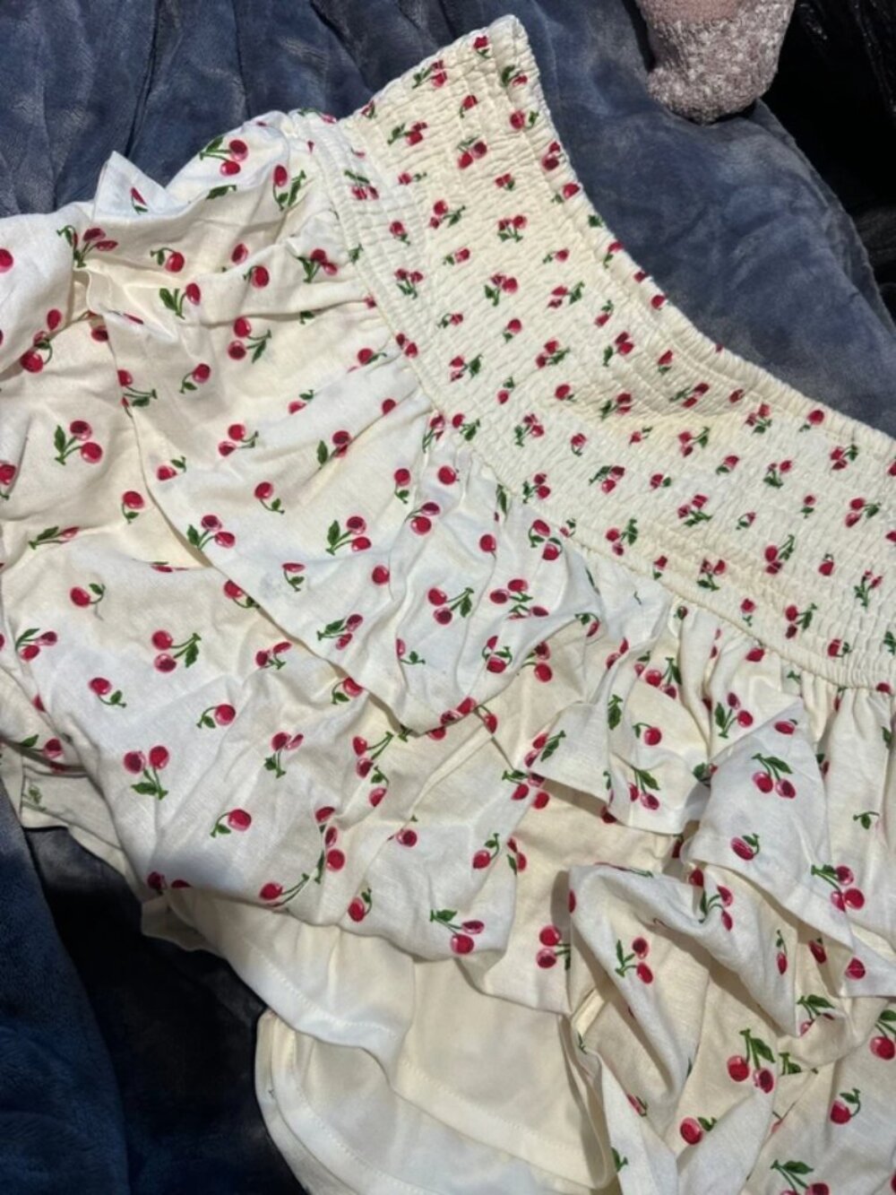 Cherry Mid Thigh Skirt.